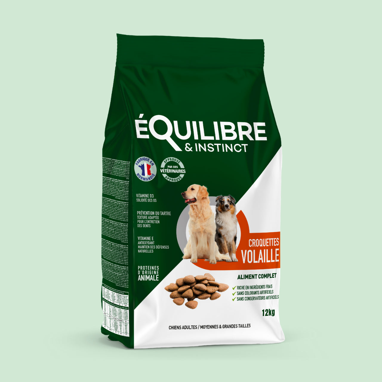 Croquettes de volaille riches en ingrédients frais - Moy. / Grande taille (Chien adulte)