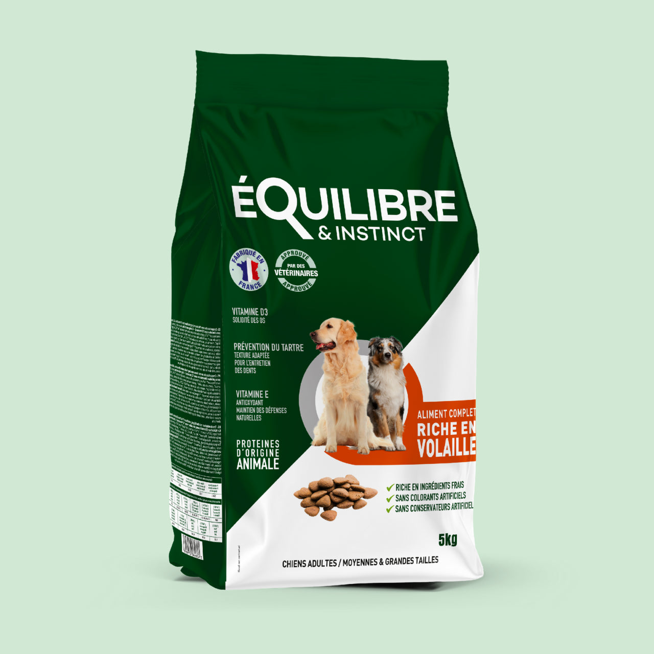 Croquettes de volaille riches en ingrédients frais - Moy. / Grande taille (Chien adulte)