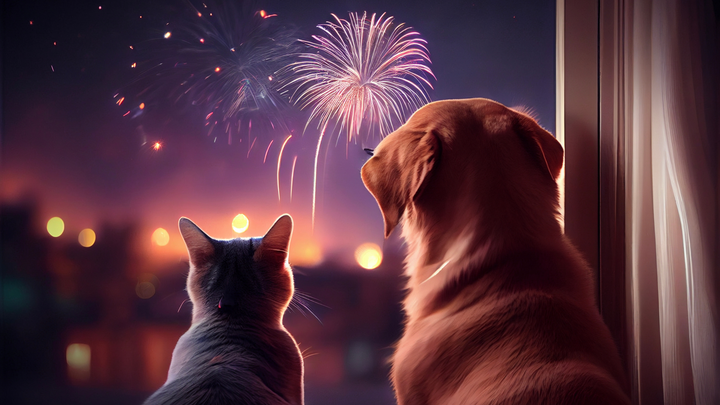 Feux d'artifice : comment protéger son chien et son chat ?