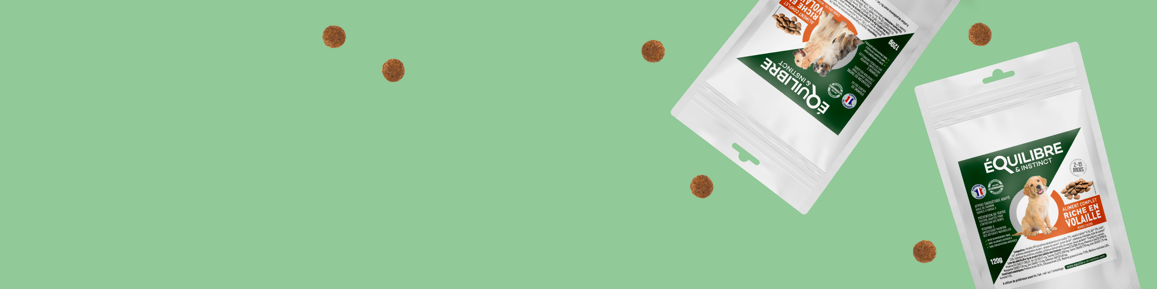 Échantillons de croquettes pour chien