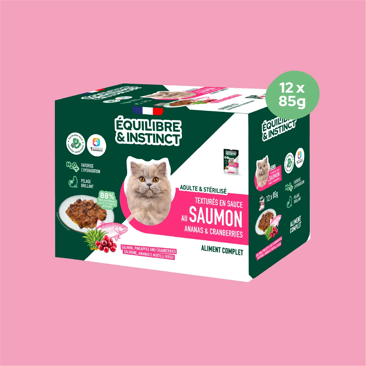 Effilés au saumon, ananas & cranberries (Chat stérilisé et Chat adulte)