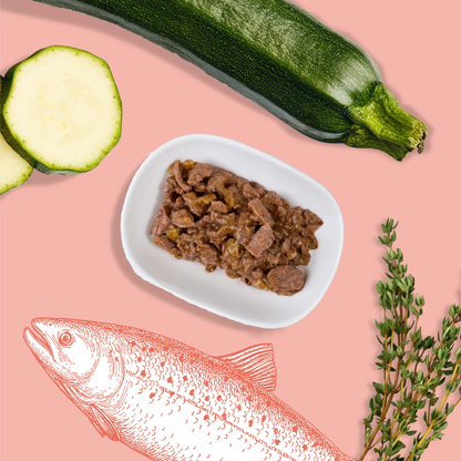 Effilés à la truite, courgettes & thym (Chat stérilisé et Chat adulte)