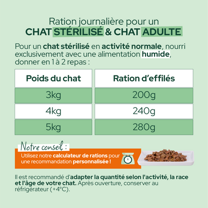 Effilés au saumon, ananas & cranberries (Chat stérilisé et Chat adulte)