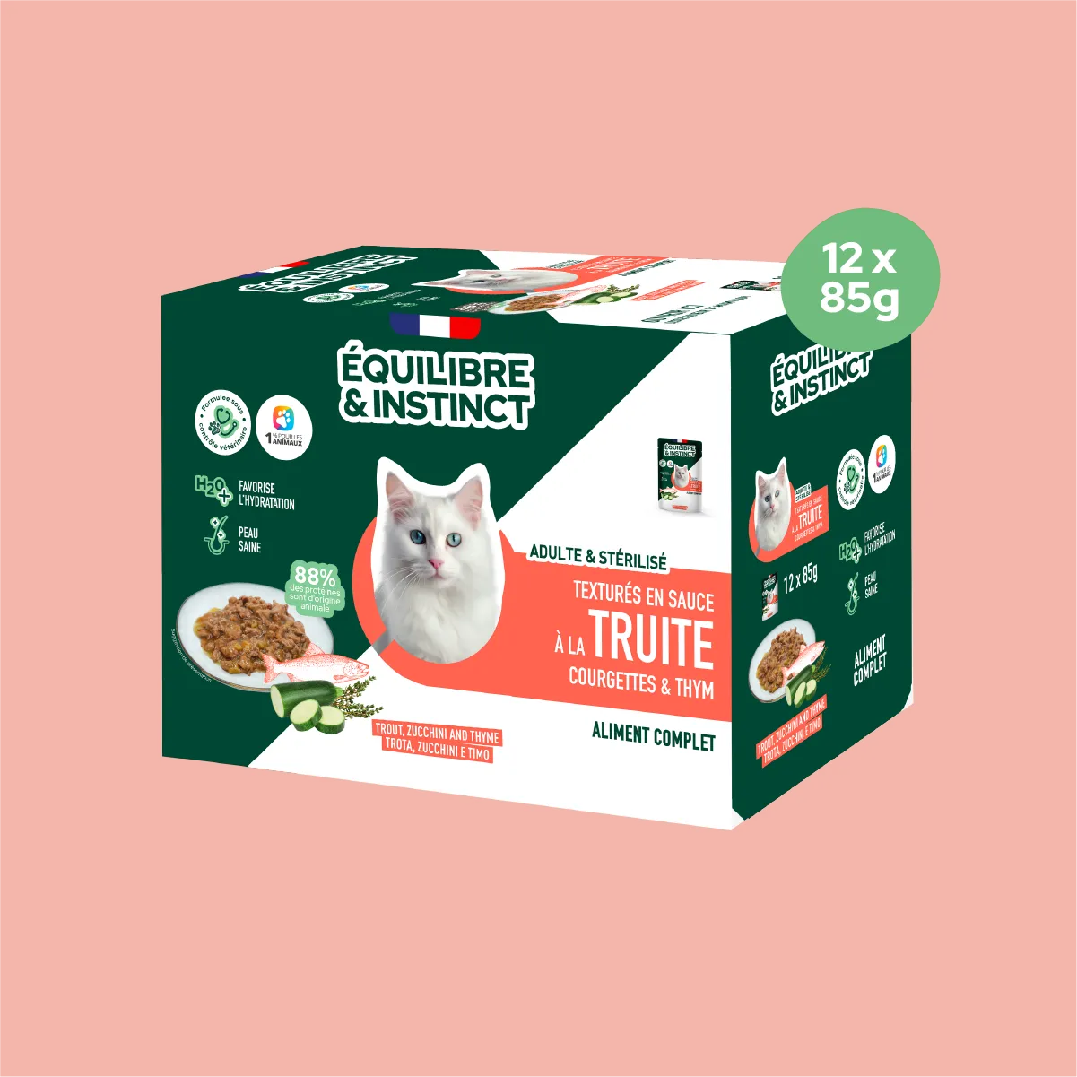 Effilés à la truite, courgettes & thym (Chat stérilisé et Chat adulte)