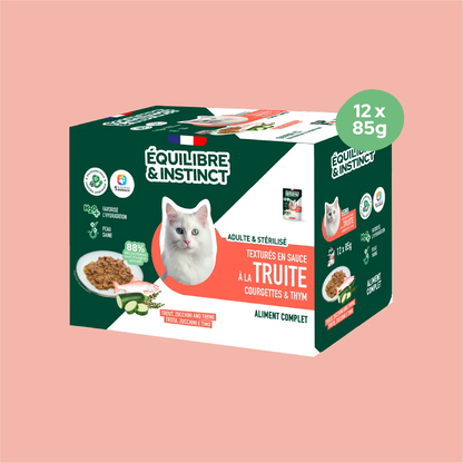 Effilés à la truite, courgettes & thym (Chat stérilisé et Chat adulte)