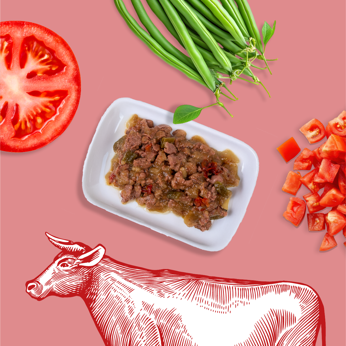 Effilés au bœuf, haricots & tomates (Chat stérilisé et Chat adulte)
