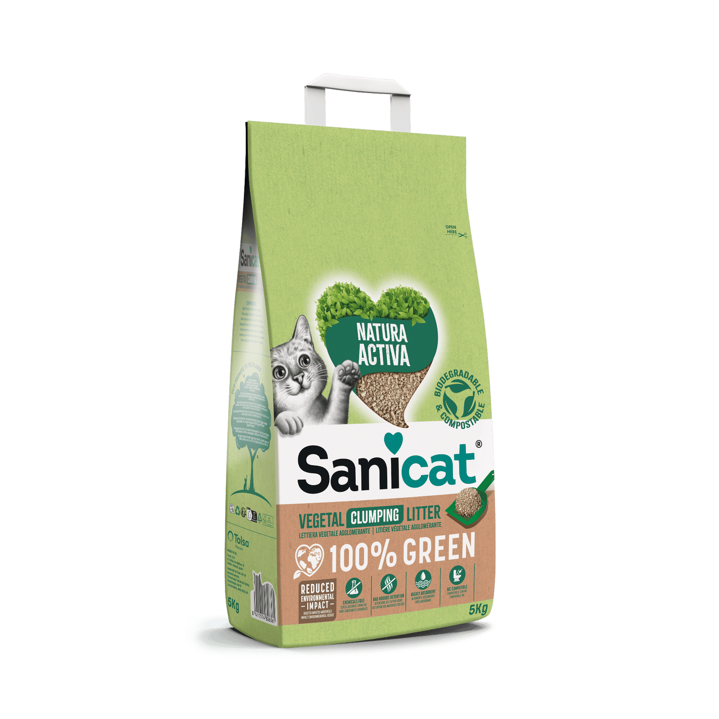 Litière agglomérante "Vegetal Clumping Litter 100% Green" (Chat adulte)