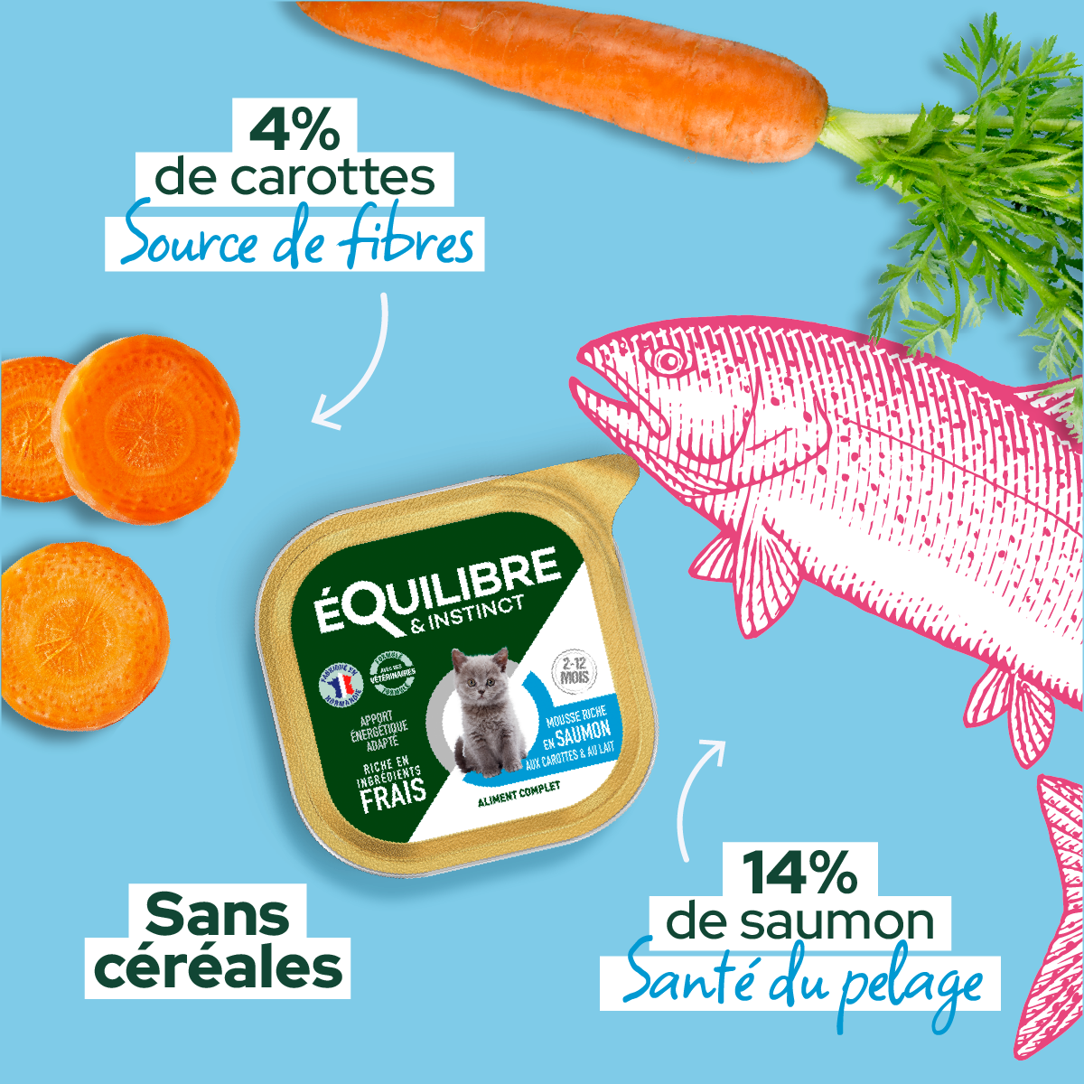 Mousses riches en saumon & aux carottes (Chaton)