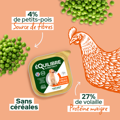 Pâtées riches en volaille & aux petits pois (Chien âgé)