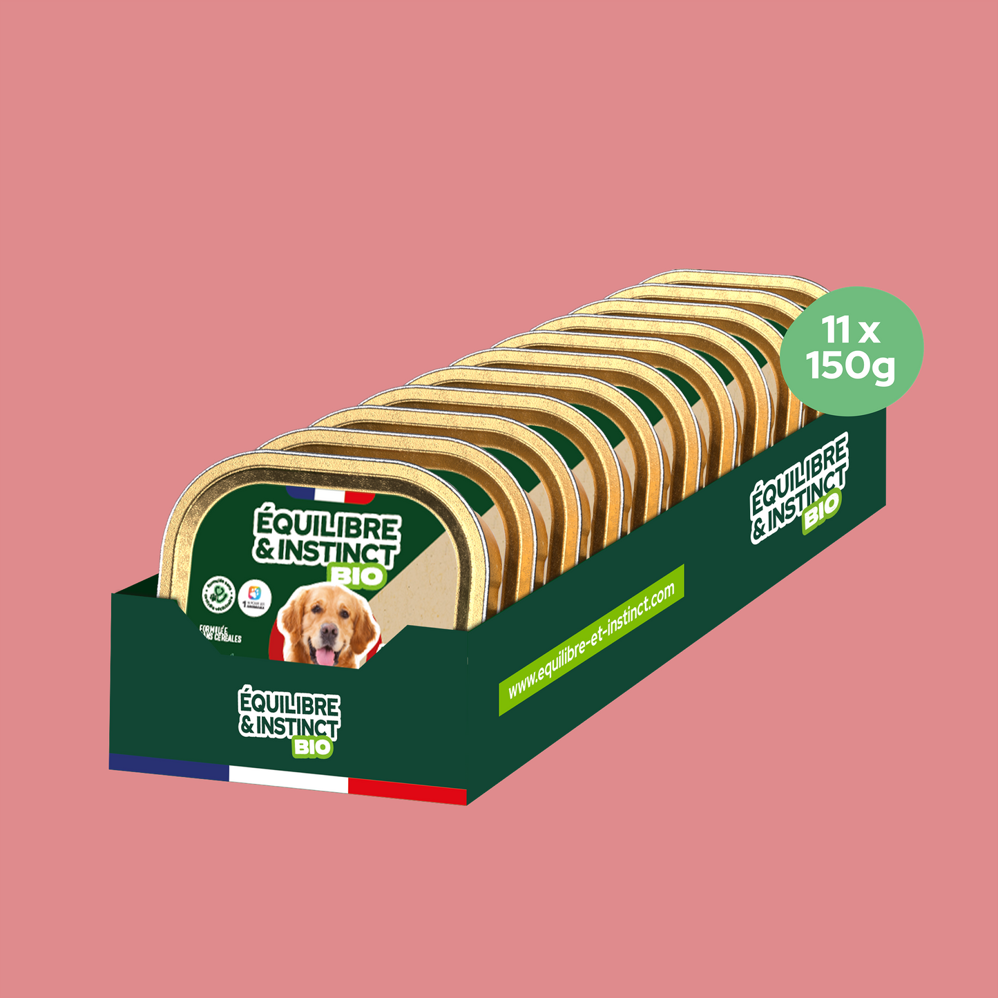 Terrines BIO au bœuf et aux petits pois carottes (Chien adulte)