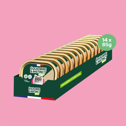 Terrines BIO au saumon et aux brocolis (Chat adulte)