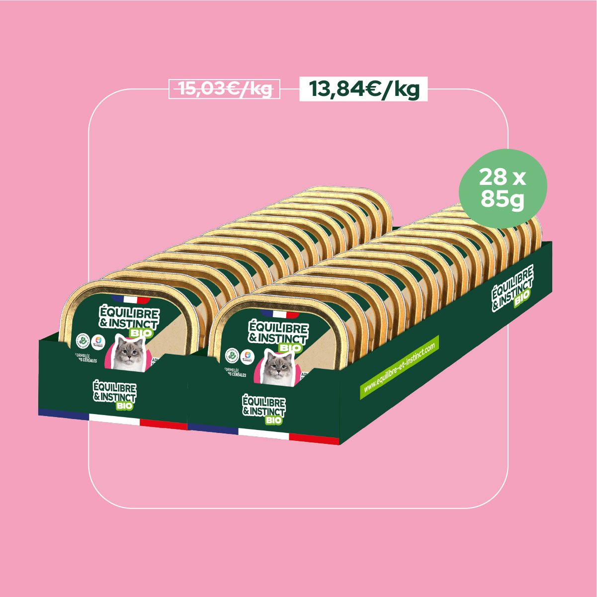 Terrines BIO au saumon et aux brocolis (Chat adulte)