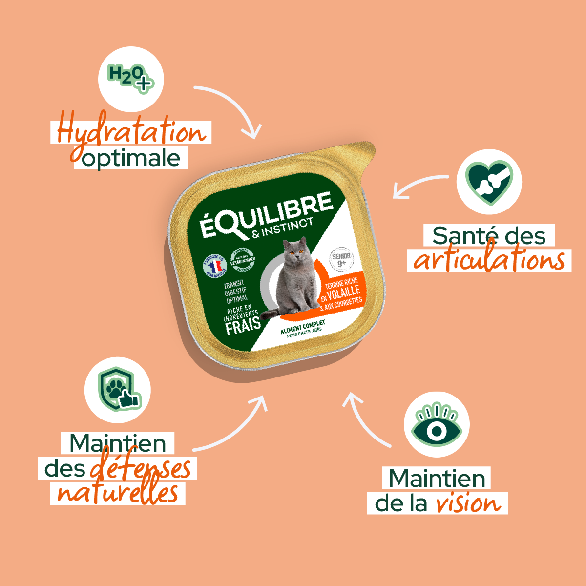 Pâtées riches en volaille & aux courgettes (Chat âgé)