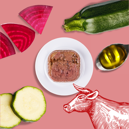 Pâtées riches en bœuf & aux courgettes (Chat stérilisé et Chat adulte)