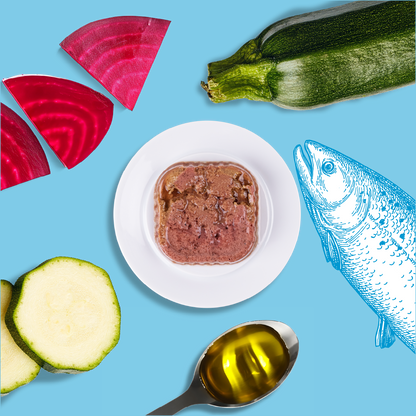 Pâtées riches en poisson & aux courgettes (Chat âgé)