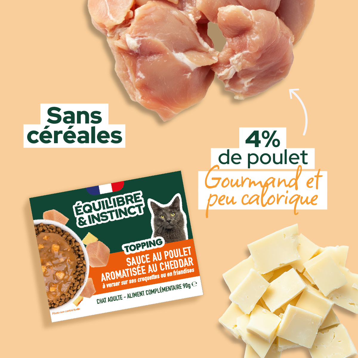 Sauce au poulet aromatisée au cheddar (Chat adulte)