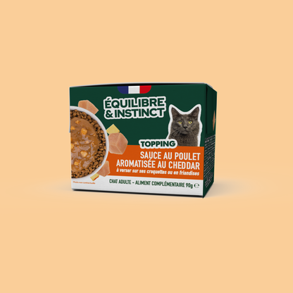 Sauce au poulet aromatisée au cheddar (Chat adulte)