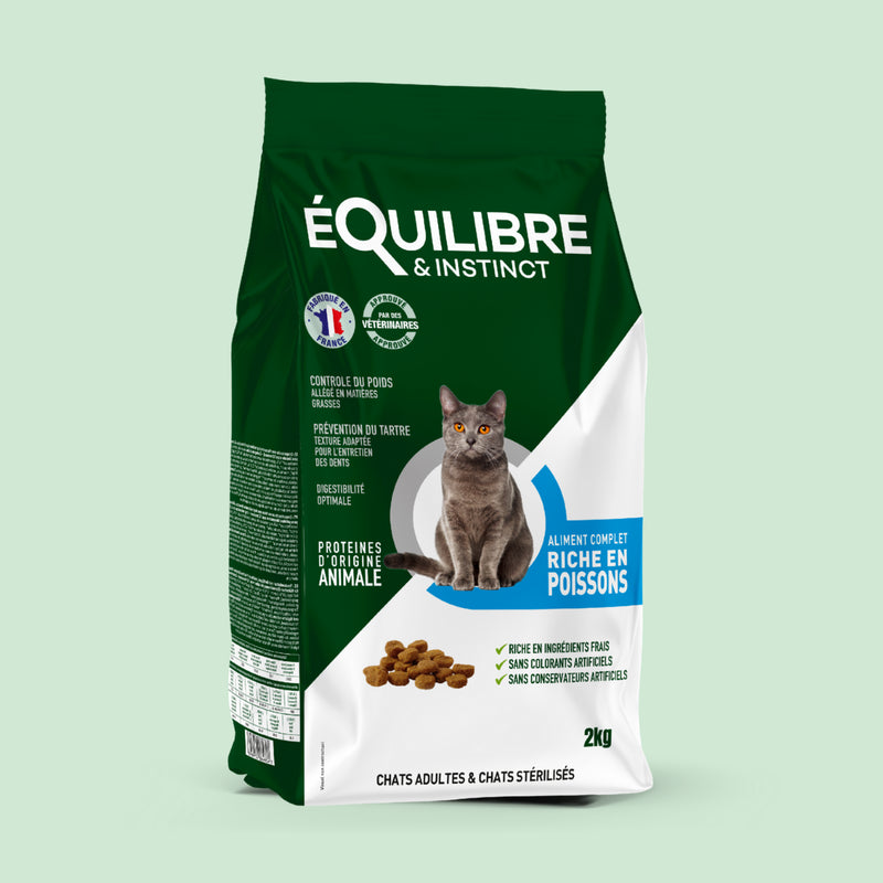 Croquettes riches en poissons blancs frais (Chat stérilisé)