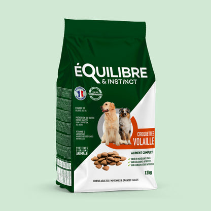 Croquettes de volaille riches en ingrédients frais - Moy. / Grande taille (Chien adulte)