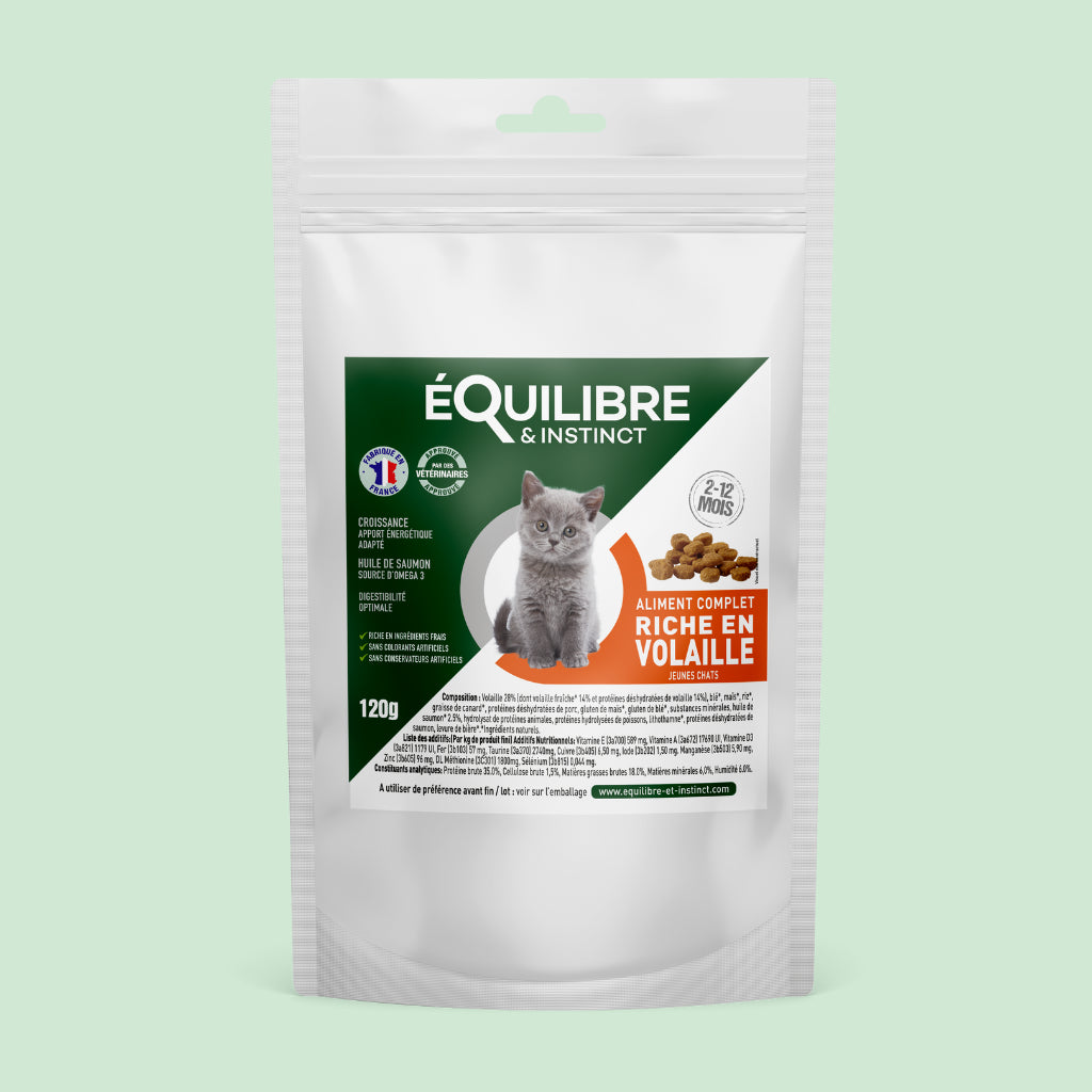 Échantillon de croquettes riches en volaille (Chaton)