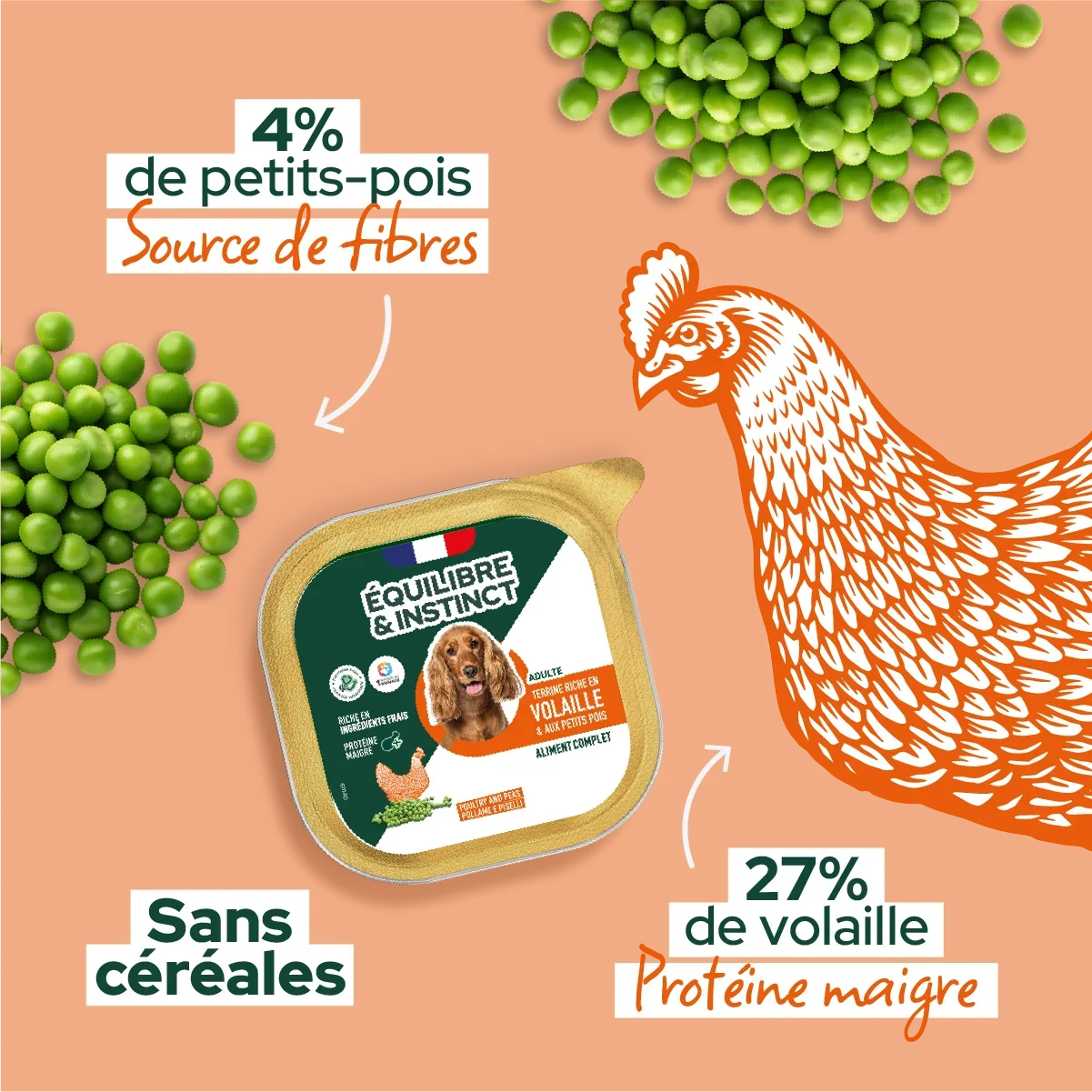Pâtées riches en volaille & aux petits pois (Chien adulte)