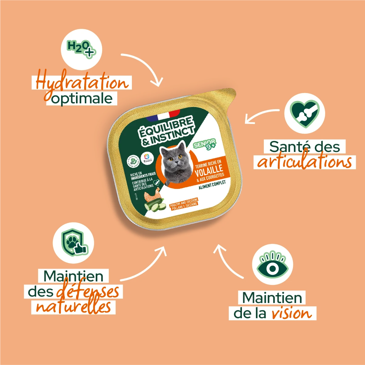 Pâtées riches en volaille & aux courgettes (Chat âgé)