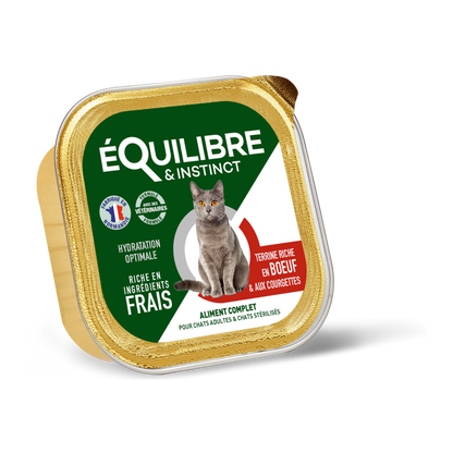 Pâtées riches en bœuf & aux courgettes (Chat stérilisé et Chat adulte)