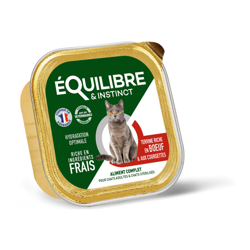 Pâtées riches en bœuf & aux courgettes (Chat stérilisé et Chat adulte)