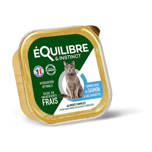 Pâtées riches en saumon & aux courgettes (Chat stérilisé et Chat adulte)