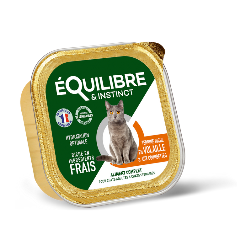Pâtées riches en volaille & aux courgettes (Chat stérilisé et Chat adulte)