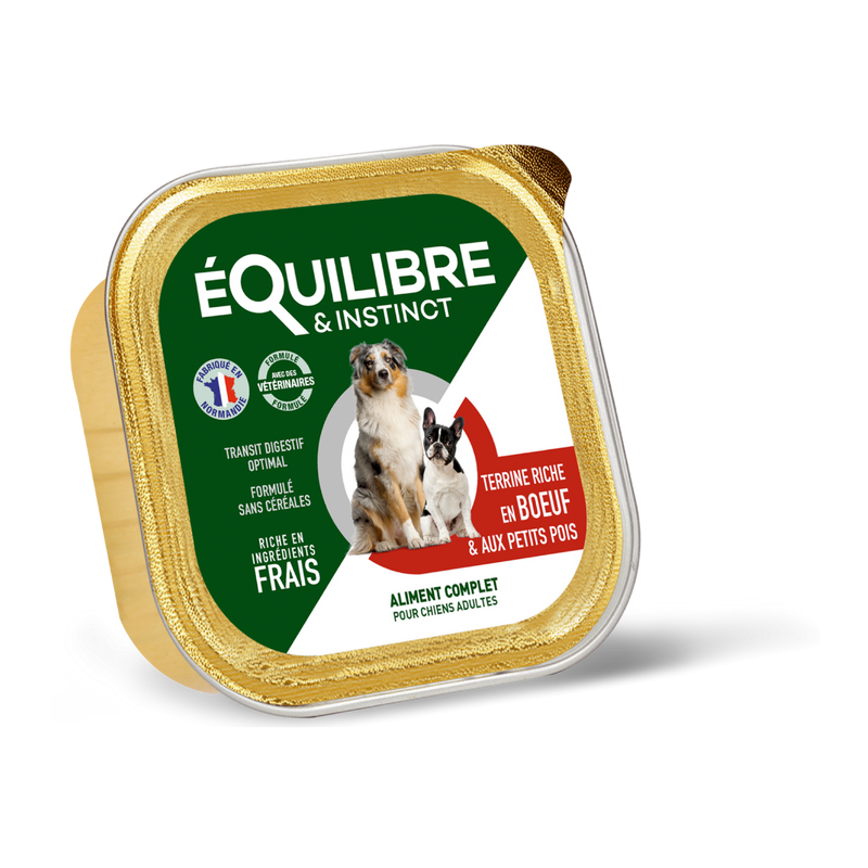 Pâtées riches en bœuf & aux petits pois (Chien adulte)