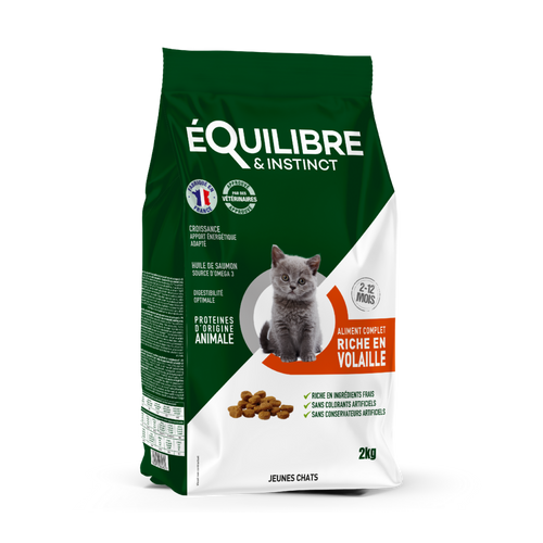 Croquettes pour chaton riches en volaille fraiche en sac de 2kg