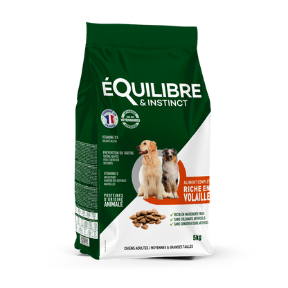 Croquettes pour chien adulte de moyenne / grande taille riches en volaille fraiche en sac de 5kg