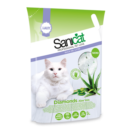 Achat litière absorbante - Sanicat - Litière silice - Parfum Aloe Vera