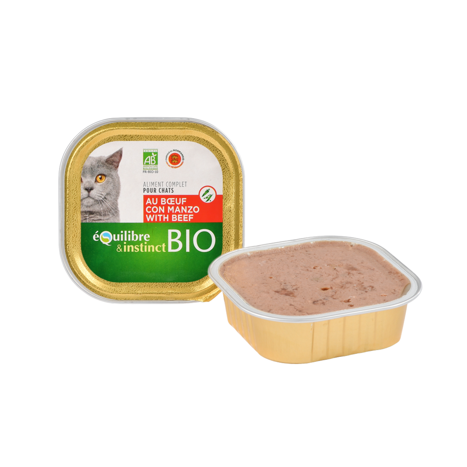 Pâtée au boeuf pour chat barquette - 100 g - ECO + au meilleur prix