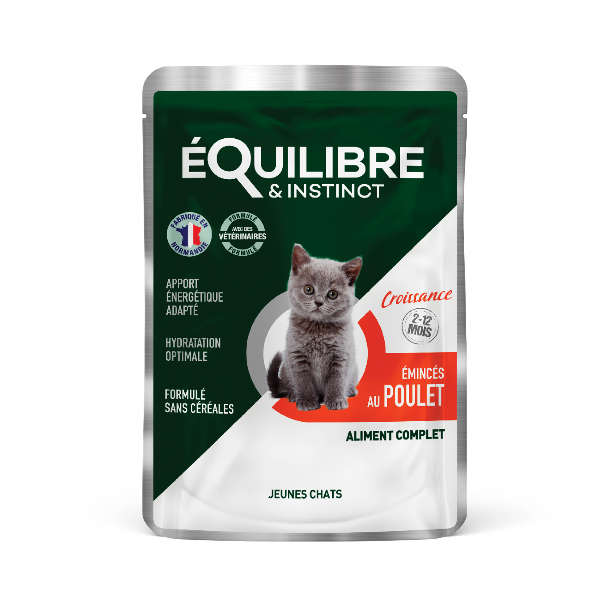 Nourriture humide pour chaton en sachet fraicheur au parfum poulet